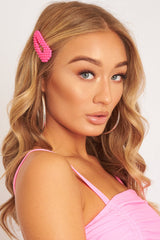 Neon Pink Matte Hair Clip - Zyra-Hair