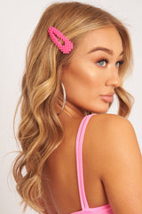 Neon Pink Matte Hair Clip - Zyra-Hair