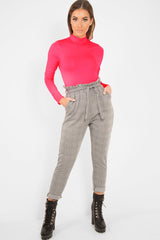 Neon Pink Slinky Bodysuit - Allison-Bodysuits