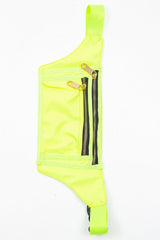 Neon Yellow Front Pocket Zip Bum Bag - Iviona-Bags