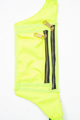 Neon Yellow Front Pocket Zip Bum Bag - Iviona-Bags