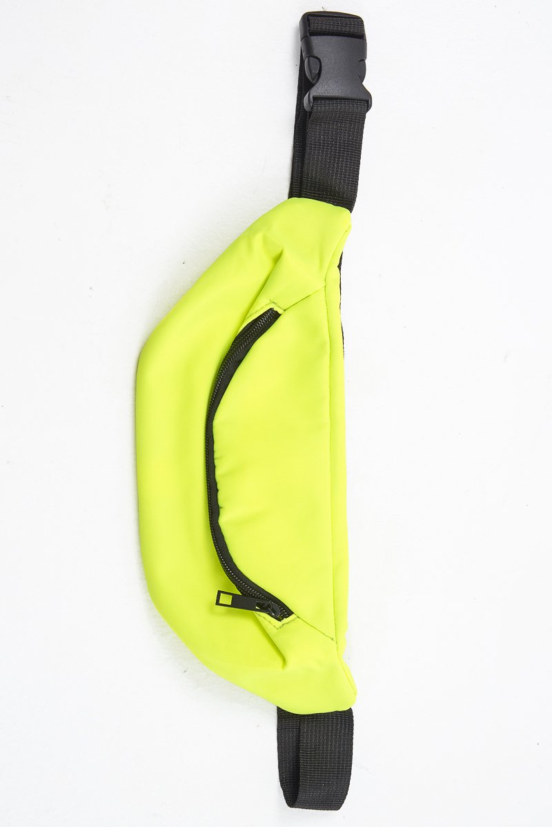 Neon Yellow Front Zip Bumbag - Wakely-Bags