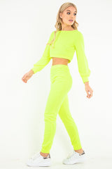 Neon Yellow Sweatshirt Legging Loungewear Set - Sylvie-Loungewear