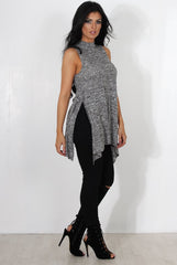 Neri Grey Side Split Top-Tops
