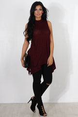 Neri Wine Side Split Top-Tops