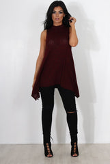 Neri Wine Side Split Top-Tops