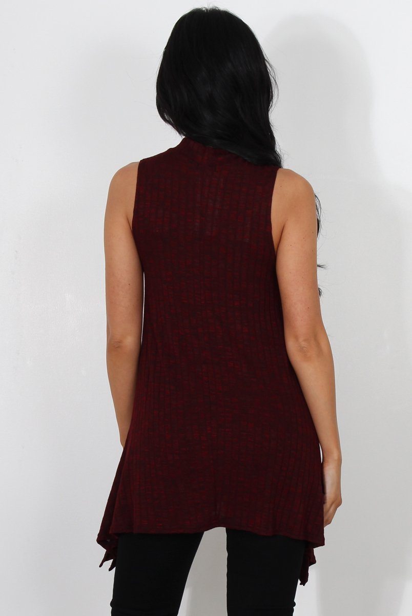 Neri Wine Side Split Top-Tops