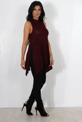 Neri Wine Side Split Top-Tops