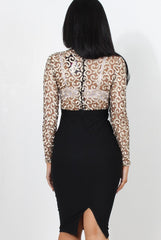 Neriah Black And White High Neck Dress-Dresses