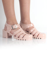 Nicki Nude Heeled Jelly Sandals-Sandals