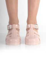 Nicki Nude Heeled Jelly Sandals-Sandals