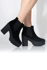 Norma Black Suede Ankle Boots-Boots