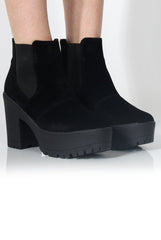 Norma Black Suede Ankle Boots-Boots