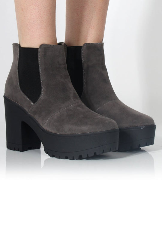 Norma Grey Suede Ankle Boots