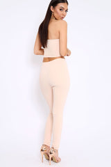 Nude Bandeau Top And Leggings Co-Ord - Kristina-Co-ords