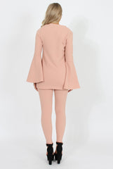 Nude Bell Sleeve Two Piece Set- Terry-Co-ords