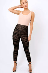 Nude & Black Ruched Jumpsuit - Anya-Jumpsuits