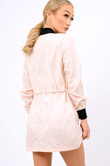 Nude Bomber Style Long Jacket - Brea-Jackets