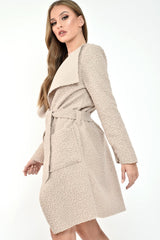 Nude Borg Belted Waterfall Jacket - Jadayah-Jackets