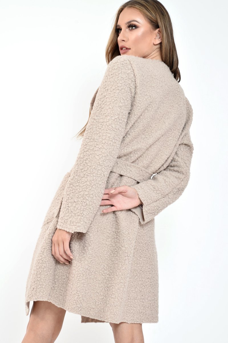 Nude Borg Belted Waterfall Jacket - Jadayah-Jackets