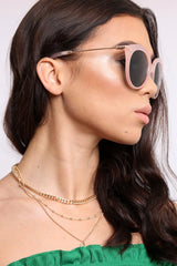 Nude Clear Frame Sunglasses - Greysi-Sunglasses