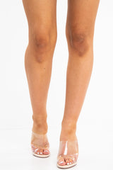 Nude Clear Glass Wedge - Sherri-Wedges