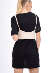 Nude Corset Lace Up Eyelet Crop Top - Mylene-Crop Tops