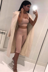 Nude Cropped Top and Leggings Co-Ords - Remini-Co-ords