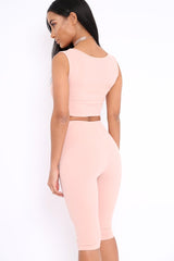 Nude Cropped Top and Leggings Co-Ords - Remini-Co-ords