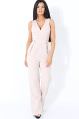 Nude D-Ring Detail V Front Jumpsuit- Issi-Jumpsuits