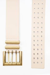 Nude Faux Leather Wide Waist Belt - London-Belts