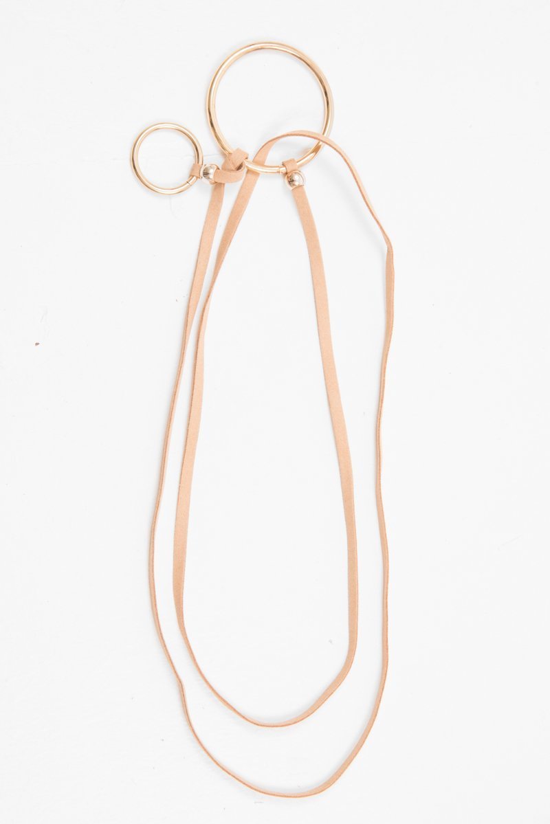 Nude Faux Suede Wrap Ring Belt - Marleny-Belts