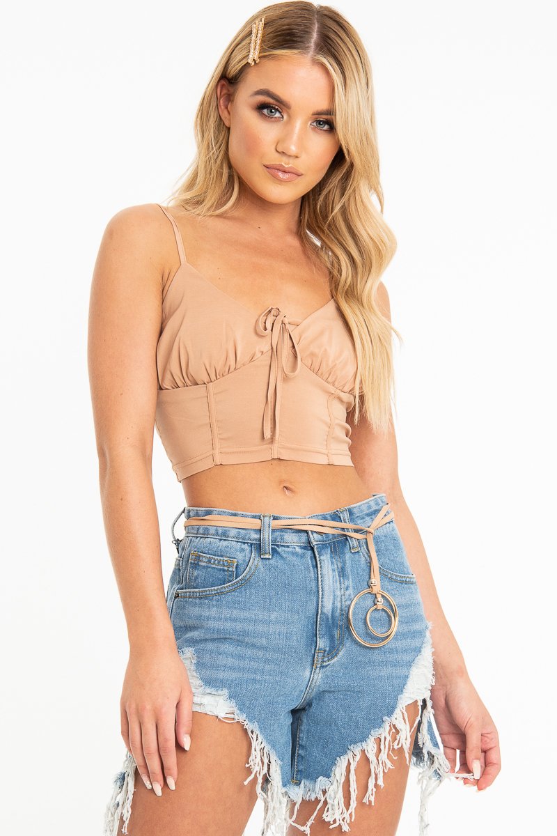 Nude Faux Suede Wrap Ring Belt - Marleny-Belts