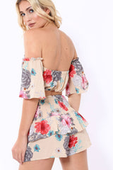 Nude Floral Co-Ord Set - Adana-Co-ords