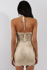 Nude & Gold Embellished Co-ord - Norah-Co-ords