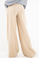 Nude High Waist Paper Bag Buckle Belt Trousers - Ivyonna-Trousers