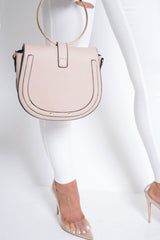 Nude Hoop Handle Saddle Bag - Kylah-Bags