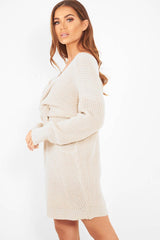 Nude Knot Front Jumper Dress - Hydee-Dresses