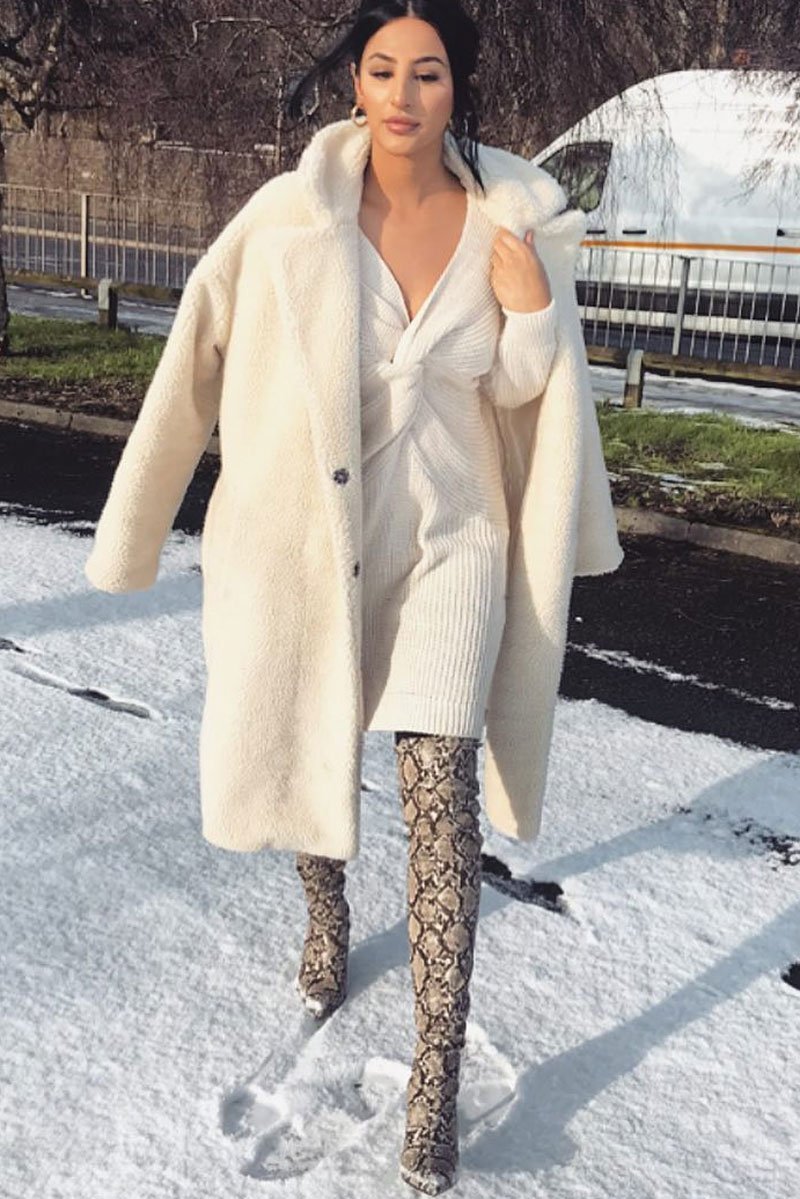 Nude Knot Front Jumper Dress - Hydee-Dresses