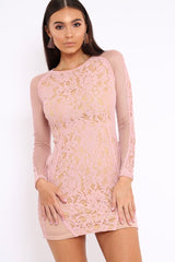 Nude Lace Dress - Flossie-Dresses