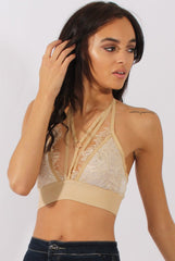 Nude Lace Harness Bralet - Saskia-Bralets