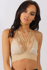 Nude Lace Harness Bralet - Saskia-Bralets