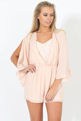 Nude Lace Panel Playsuit - Dawn-Playsuits