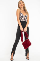 Nude Leopard Print Bodysuit - Afia-Bodysuits