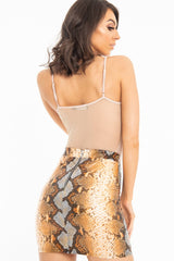 Nude Mesh Insert Sleeveless Bodysuit - Milana-Bodysuits