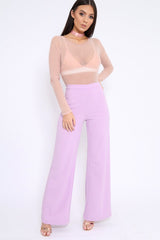 Nude Mesh Long Sleeved Bodysuit - Alesa-Bodysuits