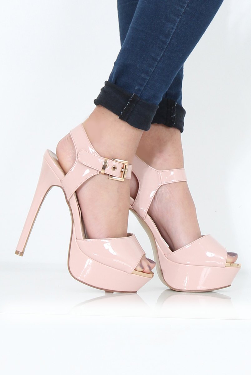 Nude PU High Heels - Hazel-Heels