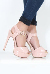 Nude PU High Heels - Hazel-Heels