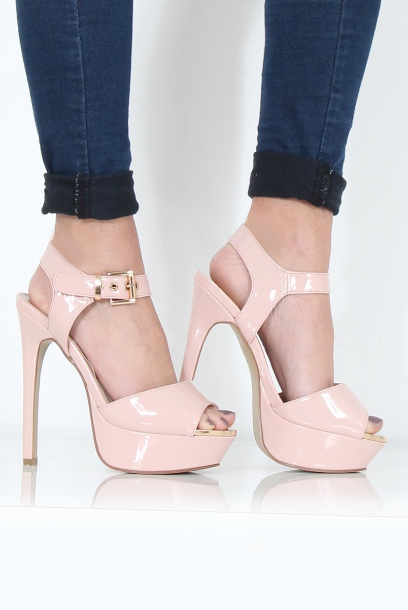 Nude PU High Heels - Hazel-Heels