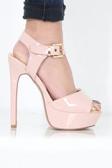 Nude PU High Heels - Hazel-Heels